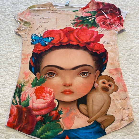 Secret clothing wear Tops - Colorful Graphic T-Shirt with Floral and Animal Design